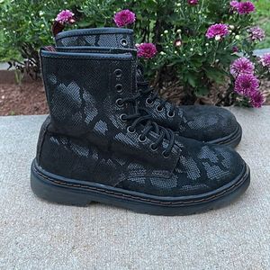 Harley Davidson Suede Faux Snake Skin Pattern Boots